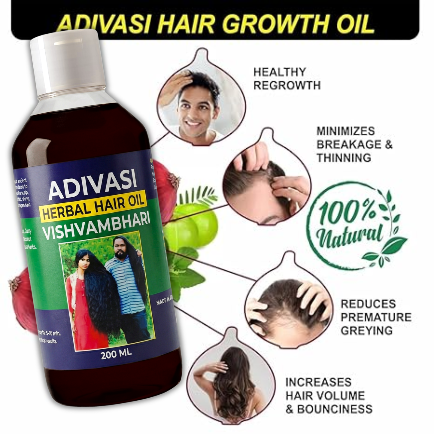 ADIVASI HERBAL HAIR OIL (VISHVAMBHARI)